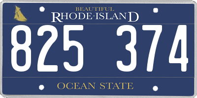 RI license plate 825374