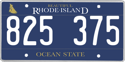 RI license plate 825375