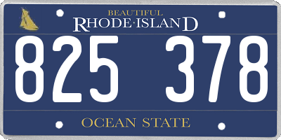 RI license plate 825378