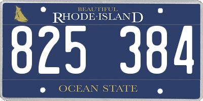 RI license plate 825384