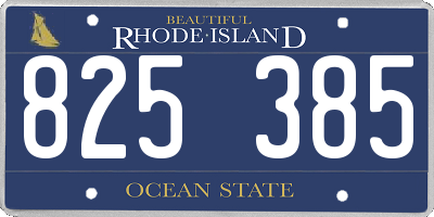 RI license plate 825385