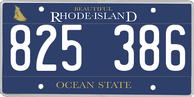 RI license plate 825386