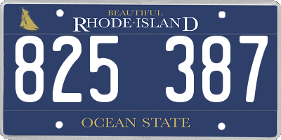 RI license plate 825387