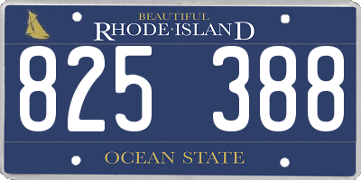 RI license plate 825388