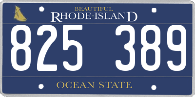 RI license plate 825389