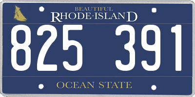 RI license plate 825391