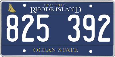 RI license plate 825392