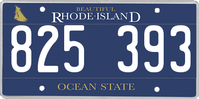RI license plate 825393