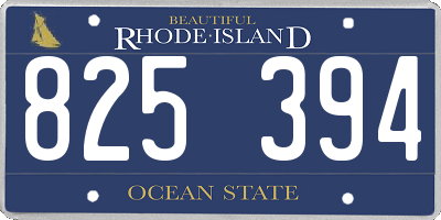 RI license plate 825394
