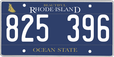 RI license plate 825396