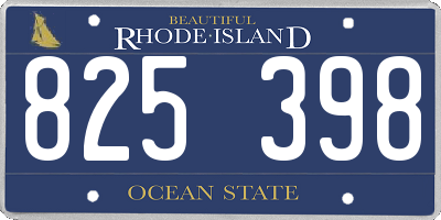 RI license plate 825398