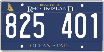 RI license plate 825401
