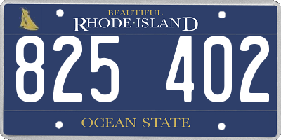 RI license plate 825402
