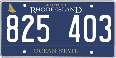 RI license plate 825403