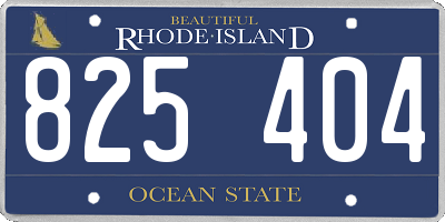 RI license plate 825404