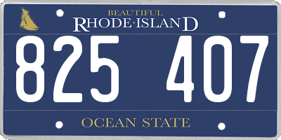 RI license plate 825407