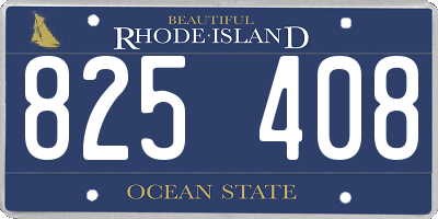 RI license plate 825408