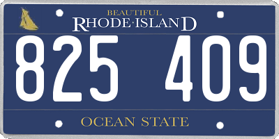 RI license plate 825409