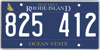 RI license plate 825412