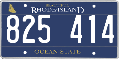 RI license plate 825414