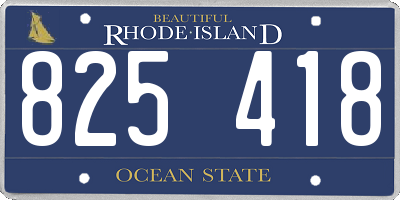 RI license plate 825418