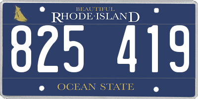 RI license plate 825419