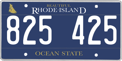RI license plate 825425