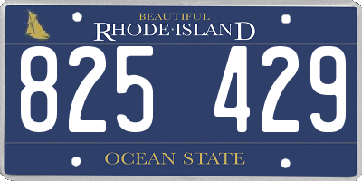 RI license plate 825429
