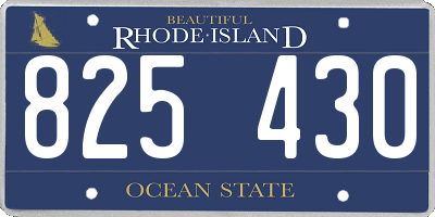 RI license plate 825430