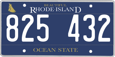RI license plate 825432