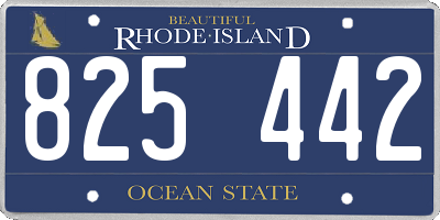 RI license plate 825442