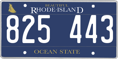RI license plate 825443