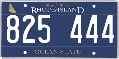 RI license plate 825444