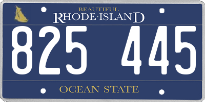 RI license plate 825445