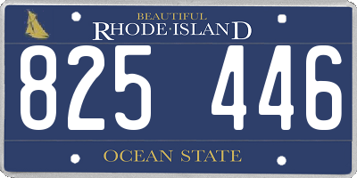 RI license plate 825446