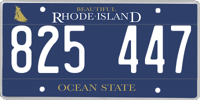 RI license plate 825447