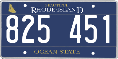 RI license plate 825451