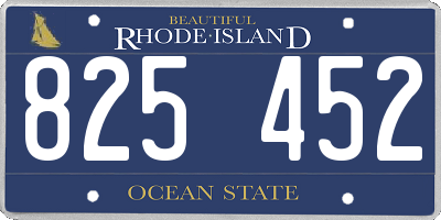 RI license plate 825452