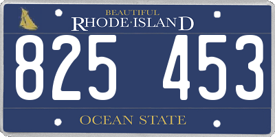 RI license plate 825453