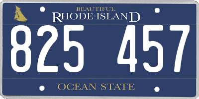 RI license plate 825457