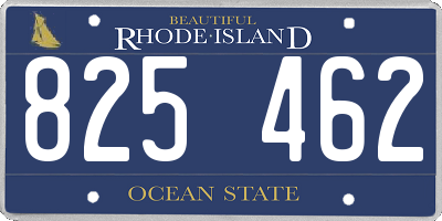 RI license plate 825462