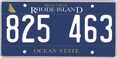 RI license plate 825463