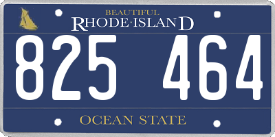 RI license plate 825464