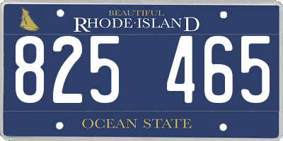 RI license plate 825465