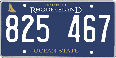 RI license plate 825467