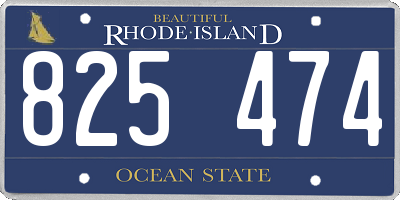 RI license plate 825474