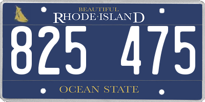 RI license plate 825475