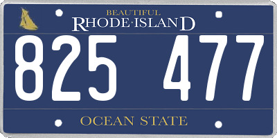 RI license plate 825477