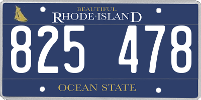 RI license plate 825478