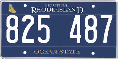 RI license plate 825487